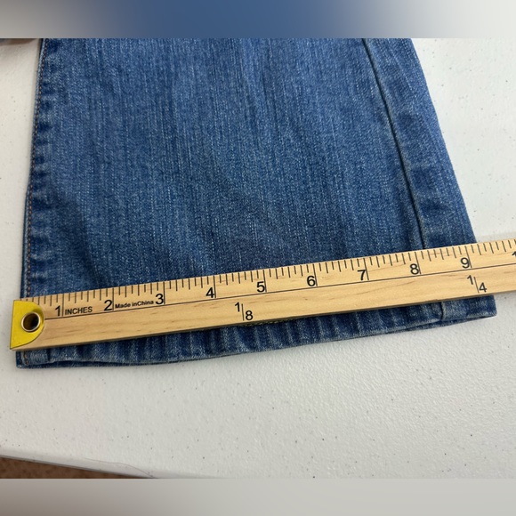 Vintage Levis Low Stretch 519 Blue Flare Jeans Size 1 Juniors Short Y2K - Picture 11 of 14